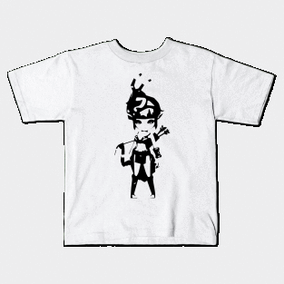 Assassin minimal silhouette white Kids T-Shirt